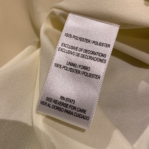 Gabby Skye Fit-N-Flare Midi Dress Off White Floral Yellow Roses 50's Style Gown - Picture 11 of 12